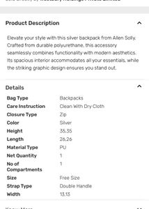 holo white allen solly backpack