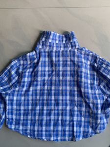 Blue Plaid Crop Top