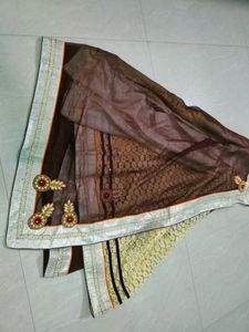 Beautiful Heavy Work Saree New With Blouse Piece