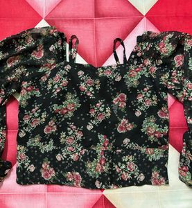 Black floral top