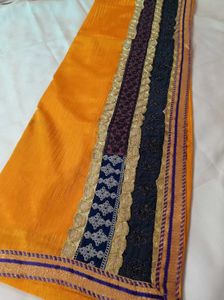 Yellow Net Saree 😍