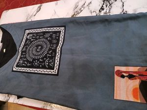 Elegant black printed Kurta Set with off shoulder