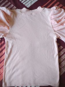 Peach Puff Sleeve Top