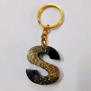 &#39;S&#39; Glitter Keychain