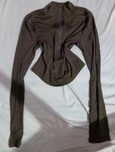 Brown Zip Up Top