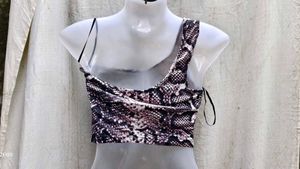 20137. Snakeskin Print Crop Top