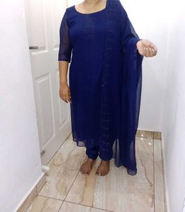 Blue Kurta Set With Dupatta