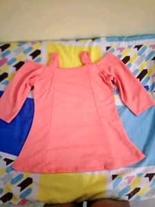 Peach Off-shoulder Top