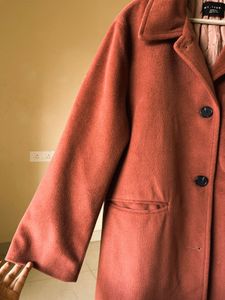 Rust Wool Blend Trench Coat