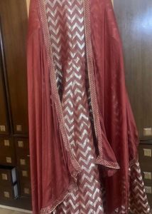 Brocade Gown With Dupatta