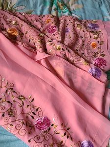 Pretty Pink Chiffon Saree