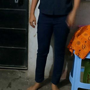 Stylish Navy Button-Down Top