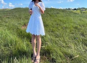 White Eyelet Mini Dress