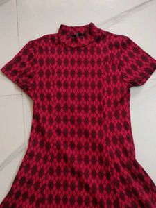 Red Argyle Dress