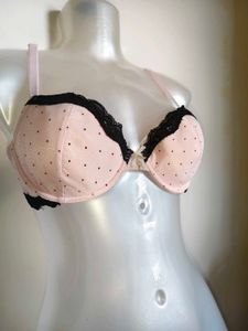 Cute Pink Polka Dot Bra 34 C