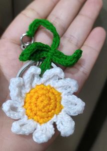 Crochet Daisy Keychain