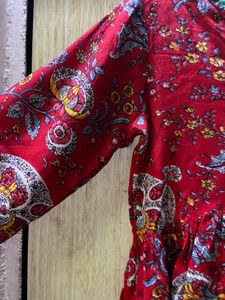 beautiful red short kurti top