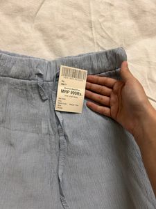Baby Blue Colour Linen Shorts