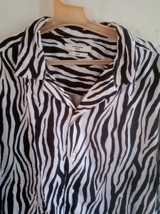 Zebra Print Short Sleeve Shirt
