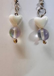 Heart & Pearl Drop Earrings