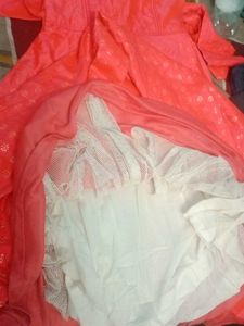 Coral Embellished Party Dress