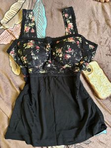Y2k Black Padded Top