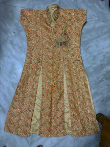 Orange Embroidered lehenga set skirt and top