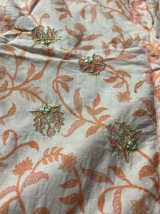 Elegant Floral orange Print Kurta pant  Set