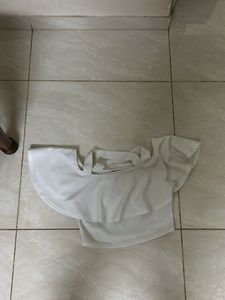 Cold Shoulder White Top