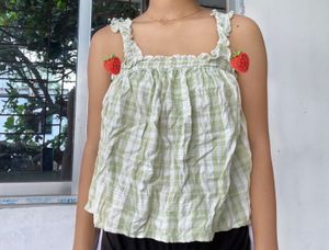 Green Plaid Cami Top