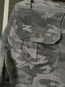Grey Military Print Shorts