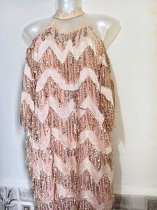 M/ L Sequin Fringe Maxi Dress