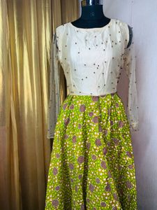 Unique Green Patterned Dress