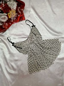 Cropped Polka Dot Camisole🖤🤍
