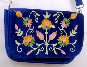 Blue Floral Crossbody Bag