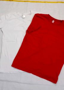 2 Tshirts Red &amp; White