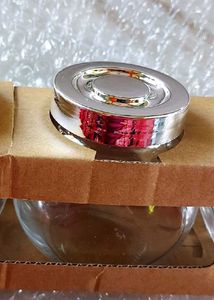 Set Of 8 Glass Jar with Silver Lid