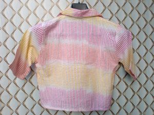 New With Tag Cotton Korean Crop Shirt Top