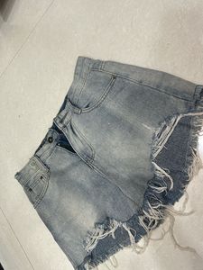 Ripped Denim Shorts
