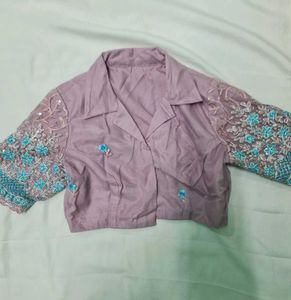 Elegant Saree with blouse and Belt✨️💜