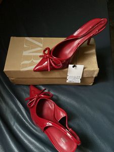 100% Zara Authentic Red Bow Heels