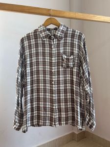Checked Cotton Blend Shirt