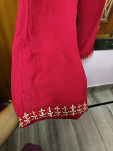 Price Drop Anarkali Cotton Kurti With Pant(2 Pcs)