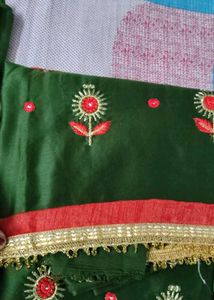 bottle green dress material