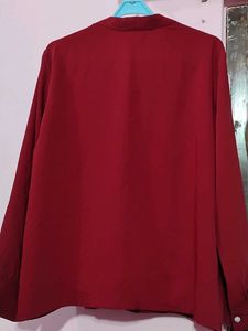 Maroon Top with Pearl Detail