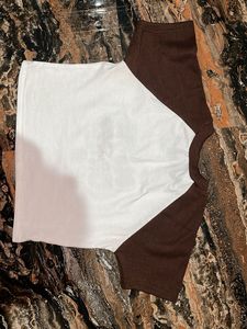 Moon Child Brown Sleeve Crop Top
