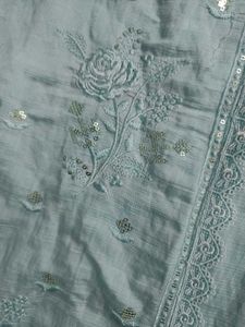 Light Blue Embroidered Kurti