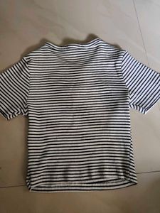 Striped Tie-Neck Top