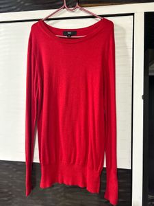 Red Long Sleeve Knit Top