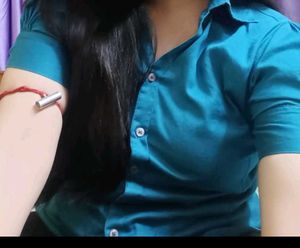 A Sea Blue Color Half Shirt For Girls Pure Cotton